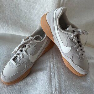 Nike Women's Terra Manta Suede Sneaker White and Tan Travel Retro Low Profile